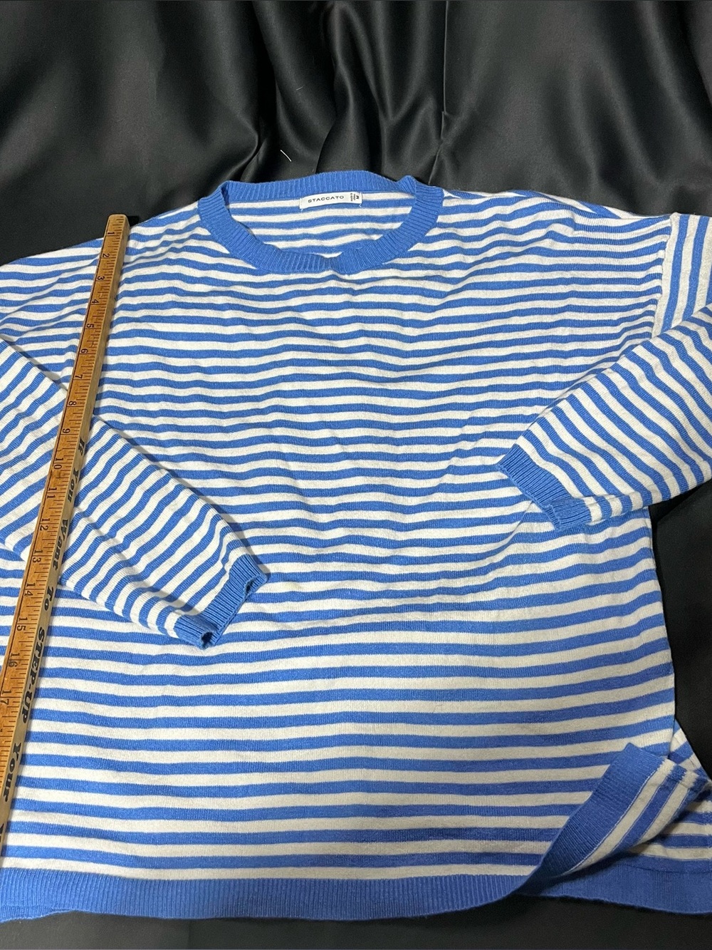 Staccato Blue & White Striped Kids Sweater